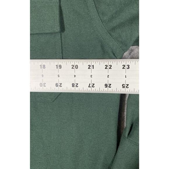 Ll Bean Shirt Men's Medium Green Long Sleeve Chamois Cloth Vintage - Picture 2 of 13